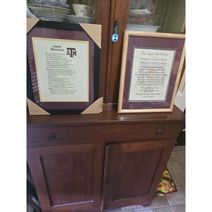Texas A & M Aggie Graduate and Aggie War Hymn Framed 2 Pictures Black/Wood Frame